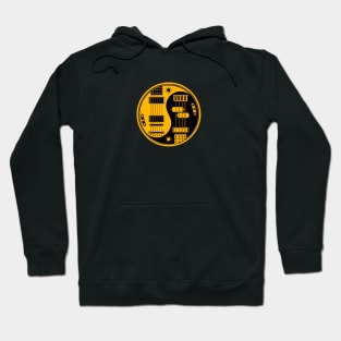 Yellow and Black Guitar Bass Yin Yang Hoodie